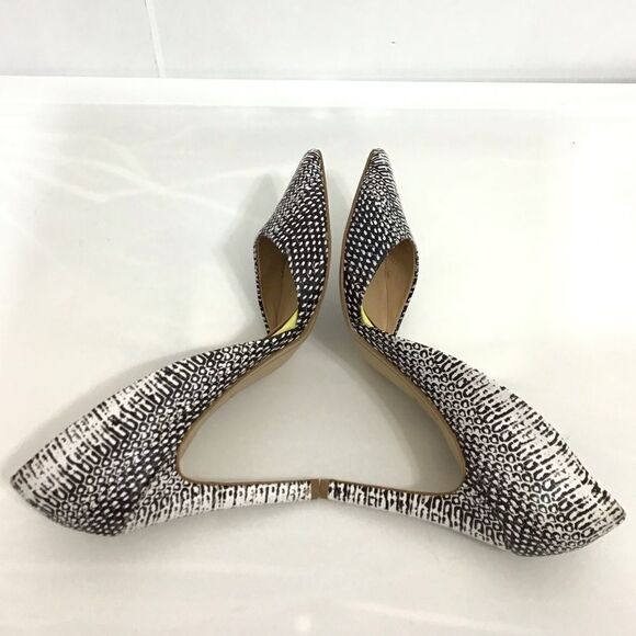B By Betty Mueller Black & White Print Stilettos Pumps Size 9 1/2 Good Condition - Picture 4 of 10